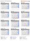 Kalender 1937 mit Ferien und Feiertagen Deutschland