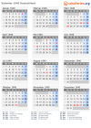 Kalender 1940 mit Ferien und Feiertagen Deutschland