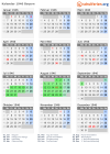 Kalender 1946 mit Ferien und Feiertagen Bayern