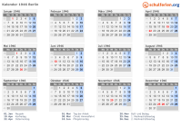 Kalender 1946 mit Ferien und Feiertagen Berlin