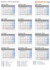 Kalender 1946 mit Ferien und Feiertagen Deutschland