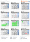 Kalender 1947 mit Ferien und Feiertagen Bayern