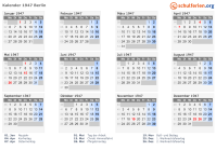 Kalender 1947 mit Ferien und Feiertagen Berlin