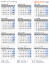 Kalender 1947 mit Ferien und Feiertagen Hamburg