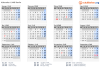 Kalender 1948 mit Ferien und Feiertagen Berlin