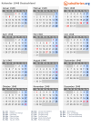 Kalender 1948 mit Ferien und Feiertagen Deutschland