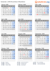 Kalender 1948 mit Ferien und Feiertagen Nordrhein-Westfalen