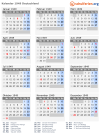 Kalender 1949 mit Ferien und Feiertagen Deutschland