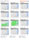 Kalender 1950 mit Ferien und Feiertagen Bayern