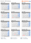 Kalender 1950 mit Ferien und Feiertagen Hamburg