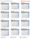 Kalender 1950 mit Ferien und Feiertagen Niedersachsen
