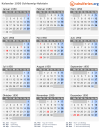 Kalender 1950 mit Ferien und Feiertagen Schleswig-Holstein