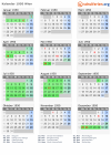 Kalender 1950 mit Ferien und Feiertagen Wien