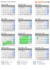 Kalender 1951 mit Ferien und Feiertagen Bayern
