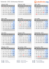Kalender 1951 mit Ferien und Feiertagen Schleswig-Holstein