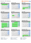 Kalender 1951 mit Ferien und Feiertagen Salzburg