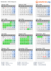 Kalender 1952 mit Ferien und Feiertagen Bayern