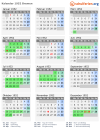 Kalender 1952 mit Ferien und Feiertagen Bremen