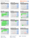 Kalender 1952 mit Ferien und Feiertagen Hessen