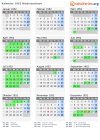 Kalender 1952 mit Ferien und Feiertagen Niedersachsen