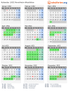 Kalender 1952 mit Ferien und Feiertagen Nordrhein-Westfalen