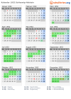 Kalender 1952 mit Ferien und Feiertagen Schleswig-Holstein