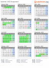 Kalender 1952 mit Ferien und Feiertagen Burgenland