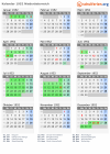 Kalender 1952 mit Ferien und Feiertagen Niederösterreich