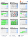 Kalender 1952 mit Ferien und Feiertagen Tirol