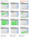 Kalender 1952 mit Ferien und Feiertagen Wien