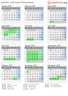Kalender 1953 mit Ferien und Feiertagen Baden-Württemberg