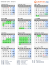 Kalender 1953 mit Ferien und Feiertagen Bayern