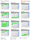 Kalender 1953 mit Ferien und Feiertagen Berlin