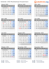 Kalender 1953 mit Ferien und Feiertagen Mecklenburg-Vorpommern