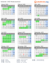 Kalender 1953 mit Ferien und Feiertagen Niedersachsen