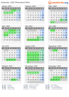 Kalender 1953 mit Ferien und Feiertagen Rheinland-Pfalz