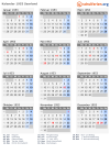Kalender 1953 mit Ferien und Feiertagen Saarland
