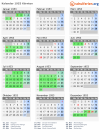 Kalender 1953 mit Ferien und Feiertagen Kärnten