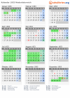 Kalender 1953 mit Ferien und Feiertagen Niederösterreich