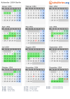 Kalender 1954 mit Ferien und Feiertagen Berlin