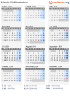 Kalender 1954 mit Ferien und Feiertagen Brandenburg