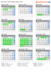 Kalender 1954 mit Ferien und Feiertagen Niederösterreich