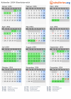 Kalender 1954 mit Ferien und Feiertagen Oberösterreich
