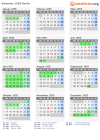 Kalender 1955 mit Ferien und Feiertagen Berlin