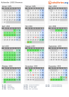 Kalender 1955 mit Ferien und Feiertagen Bremen