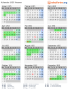 Kalender 1955 mit Ferien und Feiertagen Hessen