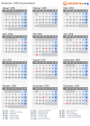 Kalender 1955 mit Ferien und Feiertagen Deutschland