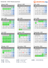 Kalender 1955 mit Ferien und Feiertagen Niedersachsen