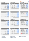 Kalender 1955 mit Ferien und Feiertagen Saarland