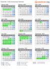 Kalender 1955 mit Ferien und Feiertagen Schleswig-Holstein